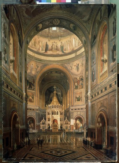 Vue intérieure de la cathédrale du Christ Sauveur de Moscou - Fedor Andreevich Klages