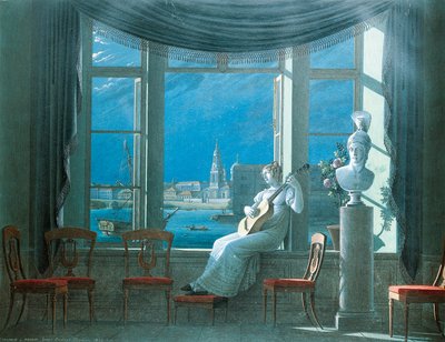 À la fenêtre par une nuit de clair de lune - Fedor Petrovich Tolstoy