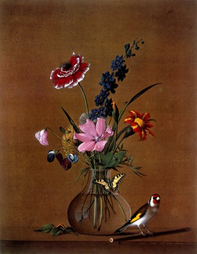 Bouquet de fleurs avec un papillon - Fedor Petrovich Tolstoy