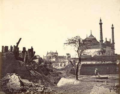 Batterie près de Begum Kotie. Deuxième Attaque de Sir Colin Campbell en mars 1858 - Felice Beato