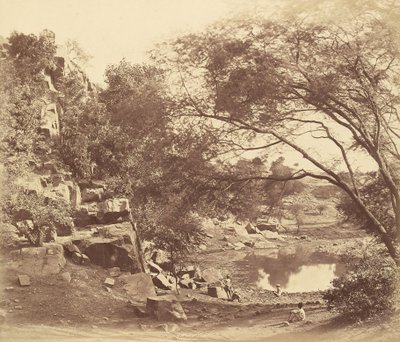 Vue gauche de la batterie du nid de corbeaux - Felice Beato