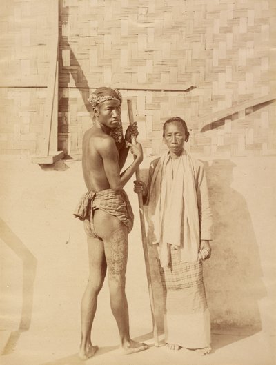 Mère et fils, spécimen de tatouage birman - Felice Beato
