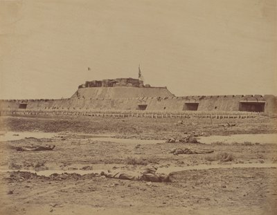 Arrière du fort nord après sa capture, montrant la retraite de l