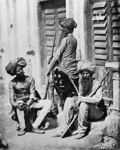 Officiers sikhs pendant la rébellion indienne, 1858 - Felice Beato