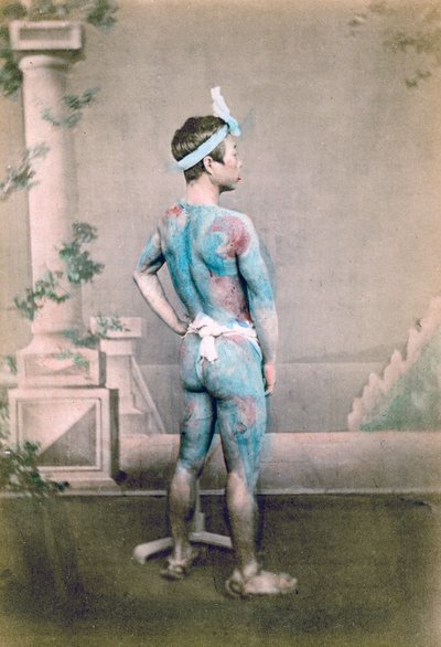 Marié japonais tatoué betto, Japon, 1882 - Felice Beato