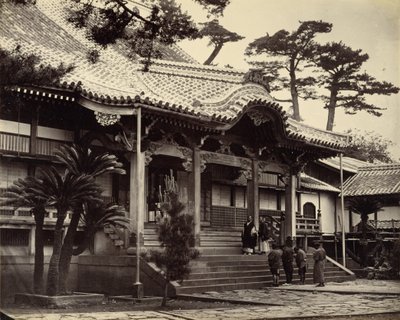 La salle principale du temple Daionji, Nagasaki - Felice Beato
