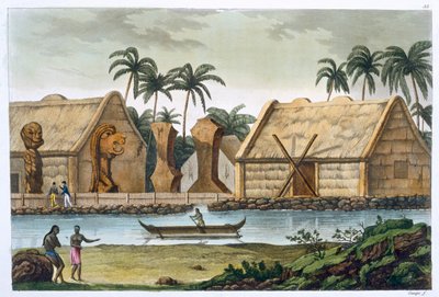 Tombe de Tamahamah à Kaiakakooa, Îles Sandwich - Felice Campi