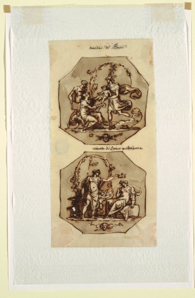 Naissance de Bacchus ; Banquet de Bacchus et Ariane - Felice Giani