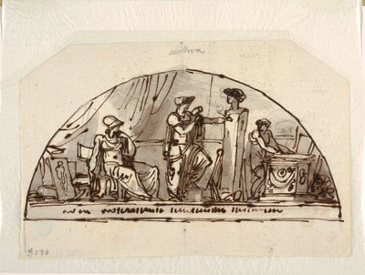 Conception pour une lunette avec allégorie de la sculpture - Felice Giani