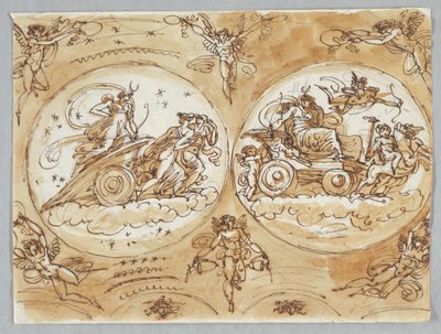 Design avec figures classiques et ailées - Felice Giani