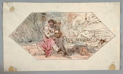 Dessin, Apollon garde les troupeaux du roi Admète, 1780-1800 - Felice Giani