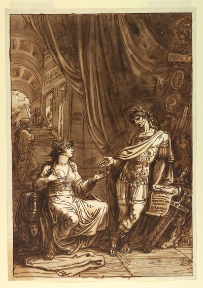 Dessin, Cléopâtre plaidant avec O, vers 1820 - Felice Giani