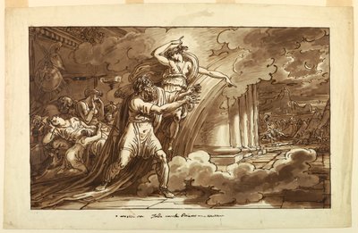 Dessin, Iris encourage Priam à réclamer le corps d