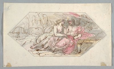 Dessin, Jupiter console une déesse implorante, probablement Vénus, 1796-98 - Felice Giani