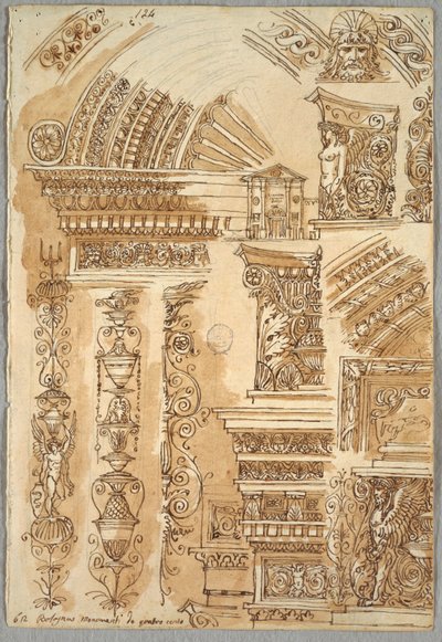 Façade de Santa Cecilia à Bologne; Études architecturales - Felice Giani