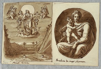 Figure féminine parmi les nuages ; Résurrection, étude d