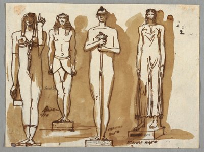 Quatre statues de style égyptien - Felice Giani