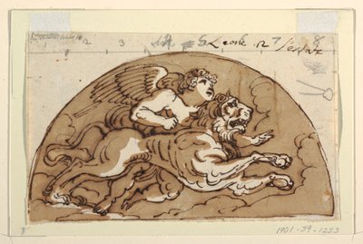 Leo, Lunette pour plafond, Sala Ottagonale, Palazzo Milzetti, Faenza - Felice Giani