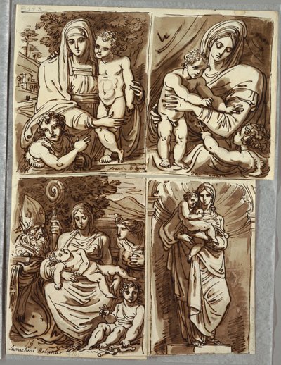 Madone et enfant et Saint Jean, étude d