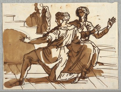 Homme et femme, dessin pour "La mort d