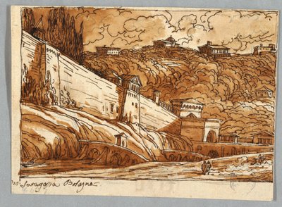 Page de carnet de croquis, Folio 57 : Étude après Porta di Saragossa à Bologne ; Verso, Détails architecturaux - Felice Giani