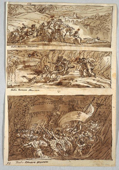 Page de carnet de croquis, folio 95 : Trois peintures d