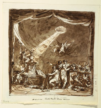 Rideau de scène : Temple de la renommée - Felice Giani