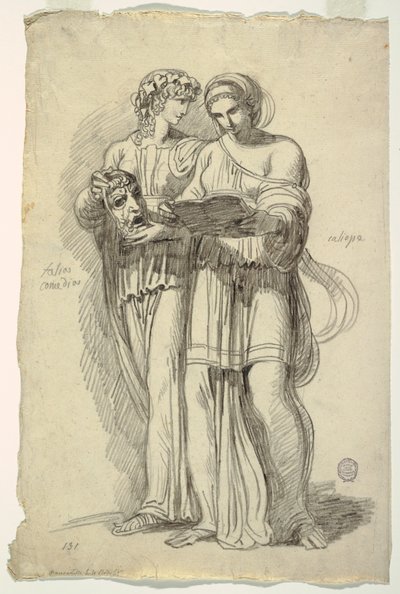 Thalie, muse de la comédie et Calliope, muse de la poésie épique - Felice Giani