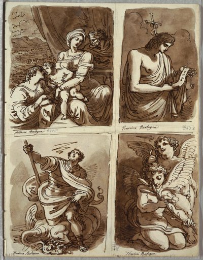 La Sainte Famille avec Sainte Catherine; Saint Jean-Baptiste, d