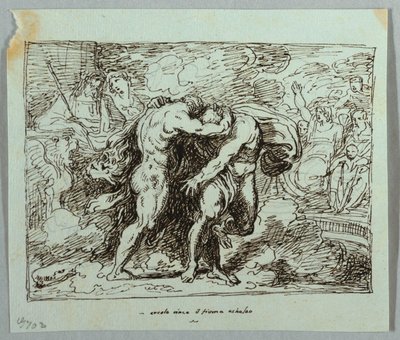 La lutte entre Hercule et le dieu fleuve Achéloos - Felice Giani