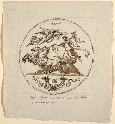 Triomphe de la paix, rondel, pour la villa Aldini à Montmorency - Felice Giani