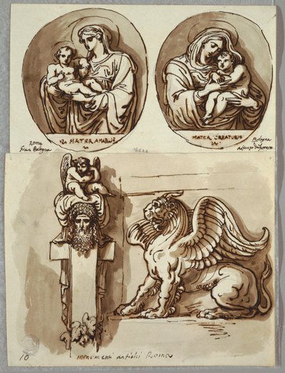 Deux dessins de la Madone et de l