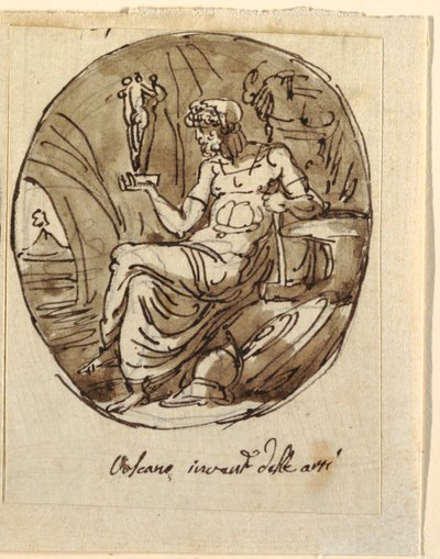 Vulcain, Dessin pour plafond voûté, Sala dei Legislatori, Palazzo Conti-Sinibaldi, Faenza - Felice Giani