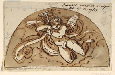 Hiver, Lunette pour plafond de la Sala Ottagonale, Palazzo Milzetti, Faenza - Felice Giani