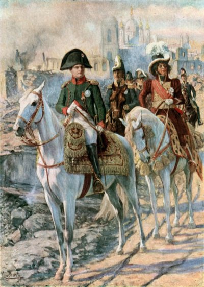 Napoléon parmi les ruines de Smolensk - Felicien baron de Myrbach Rheinfeld