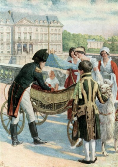 Napoléon et le Roi de Rome sur la terrasse à Meudon - Felicien baron de Myrbach Rheinfeld