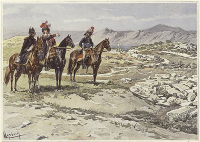 Soldats à cheval surveillant Nicopolis - Felicien baron de Myrbach Rheinfeld