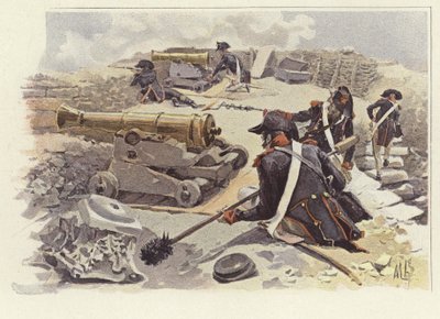 Soldats prenant position parmi les ruines de Nicopolis - Felicien baron de Myrbach Rheinfeld