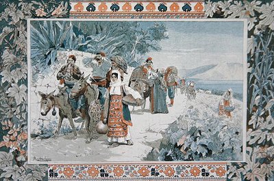 Le départ pour la vendange en Dalmatie - Felicien baron de Myrbach Rheinfeld