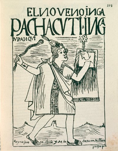 Portrait du grand empereur inca Pachacutec (dessin à l