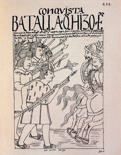 La conquête de Cuzco par les conquistadors espagnols en 1533 - Felipe Huaman Poma de Ayala