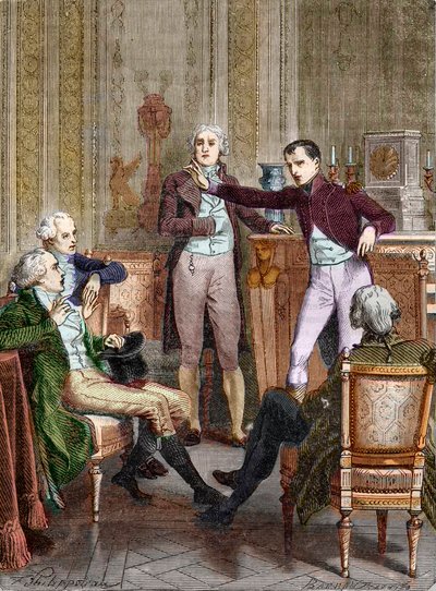 Le Premier Consul Bonaparte parlant au mathématicien Gaspard Monge - Felix (after) Philippoteaux