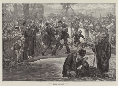 Baptême des Noirs aux États-Unis (gravure) - Felix (after) Regamey