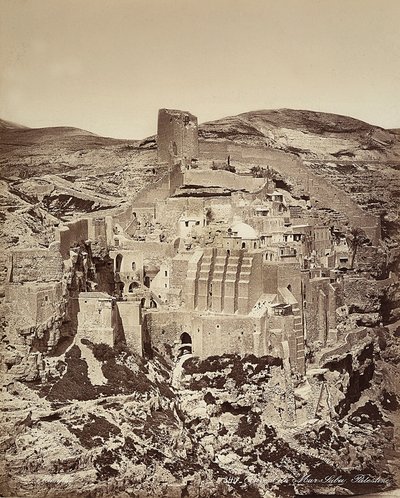 Vue du couvent de Mar Saba, en Israël - Félix Bonfils
