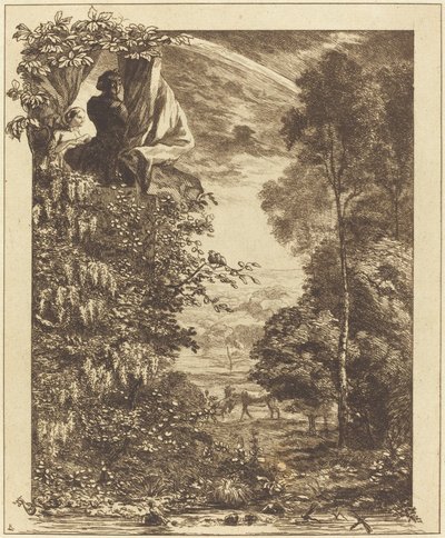 Un Paysage Arc-en-Ciel avec Deux Femmes le Regardant d
