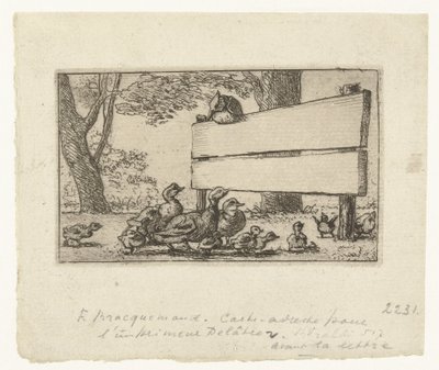 Carte de visite avec des canards près d