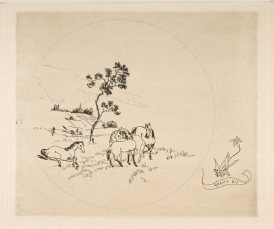 Décoration pour une assiette : Un champ, 1870 - Felix Bracquemond