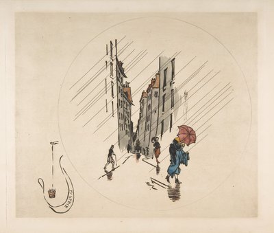 Décoration pour une assiette : Pluie, 1870 - Felix Bracquemond
