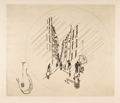 Décoration pour une assiette : Pluie, 1870 - Felix Bracquemond