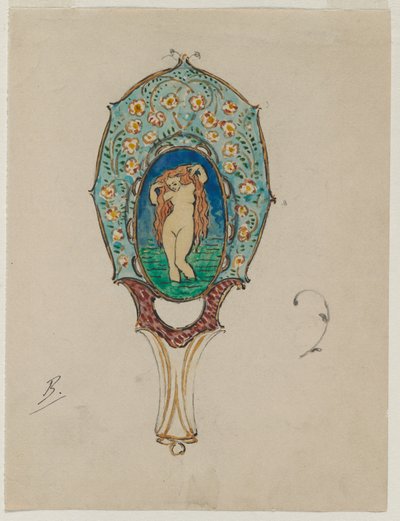 Conception pour un miroir à main - Felix Bracquemond